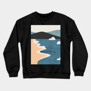 Minimalistic Art Of Beach And Mountains Crewneck Sweatshirt